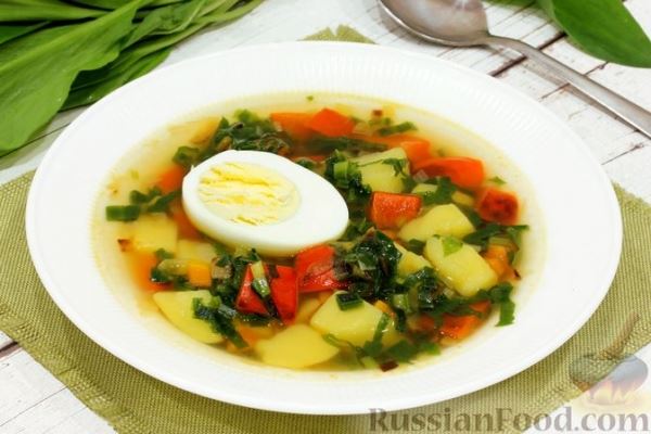 Овощной суп с черемшой